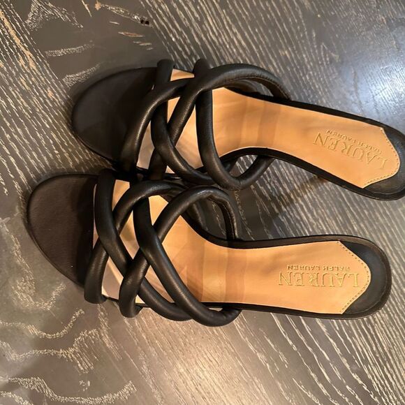 Ralph Lauren Shoes - Ralph Lauren Liliana Strappy Nappa Leather Heels Black Women's Size 6.5 High